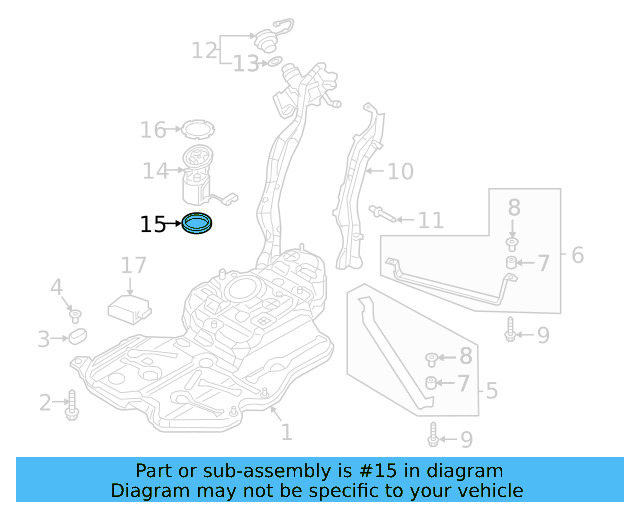 Fuel Pump Assembly Seal 1J0-919-133-B - View 34