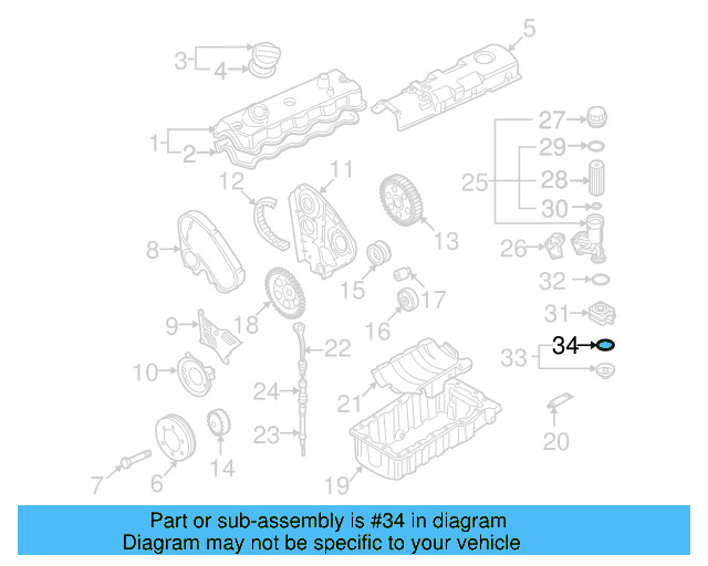 Engine Oil Cooler Gasket 038-117-070 - View 22