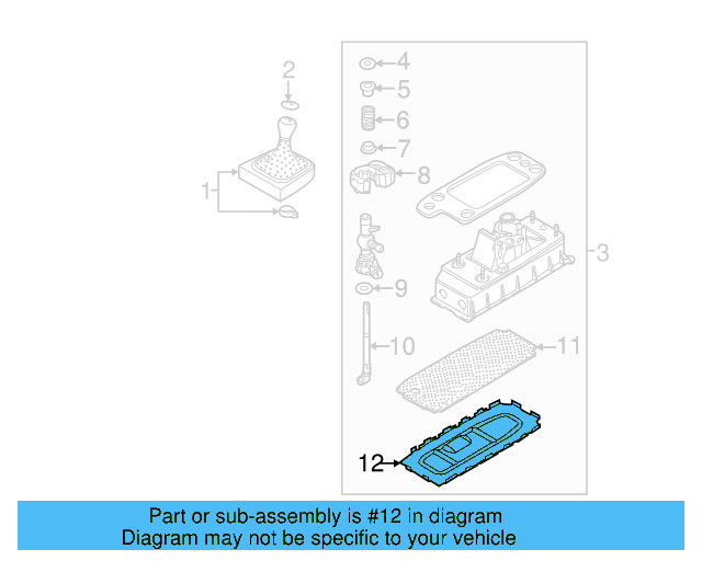 Shift Housing Base Plate 1K0-711-091-A - View 12