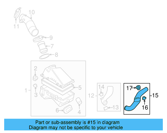 Engine Air Intake Hose 1C0-129-622-F - View 10