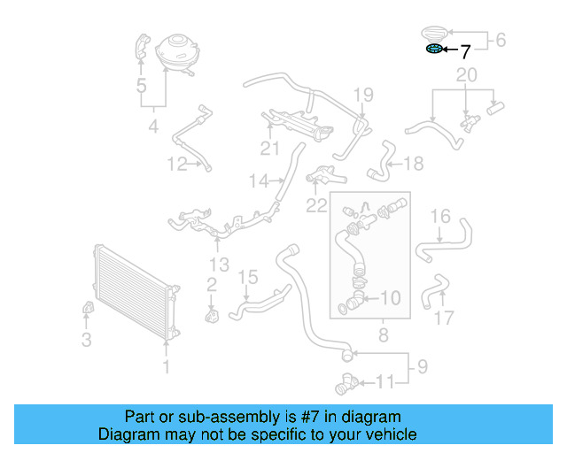 Reservoir Cap Seal 1H0-121-687-A - View 21
