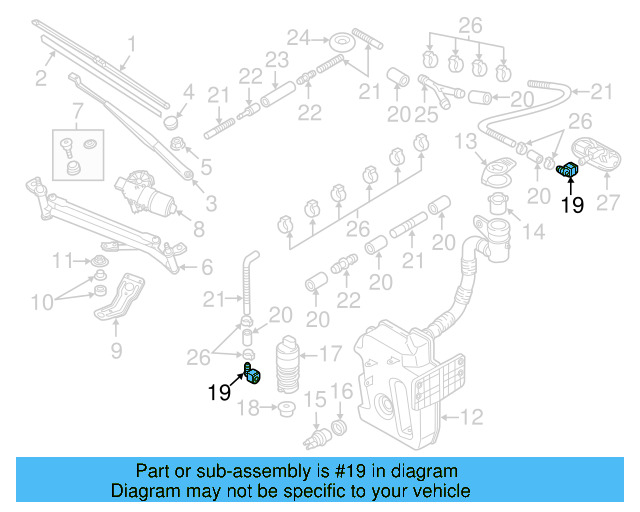 Washer Hose Elbow 3B0-955-665-C - View 96