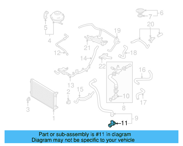 Radiator Coolant Hose Adapter 6Q0-122-291-F - View 10