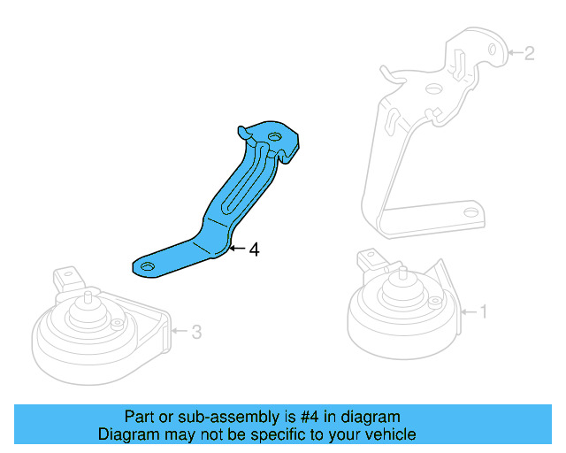 Low Note Horn Mount Bracket 3C0-951-182-A - View 6