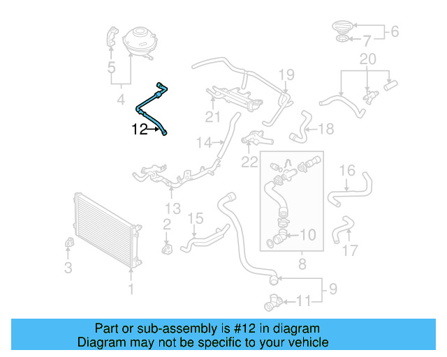 Overflow Hose 1C0-121-109-K - View 2
