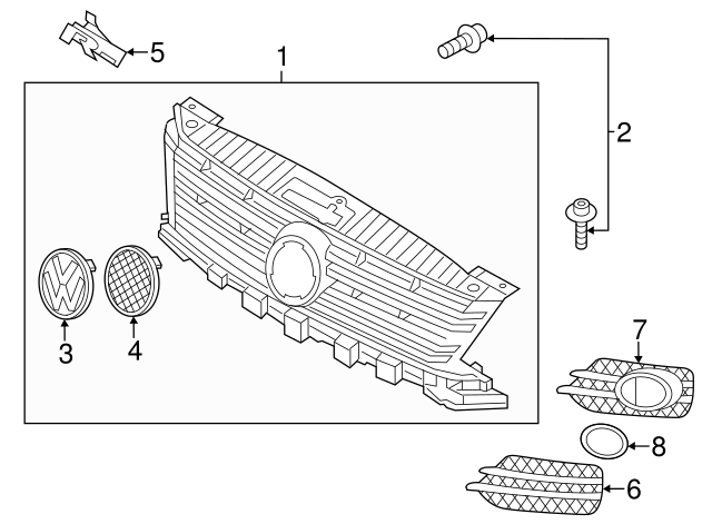 Outer Grille 5N0-853-665-J-9B9