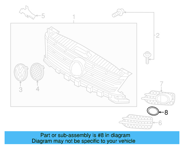 Fog Lamp Bezel 5K0-853-102-2ZZ - View 8