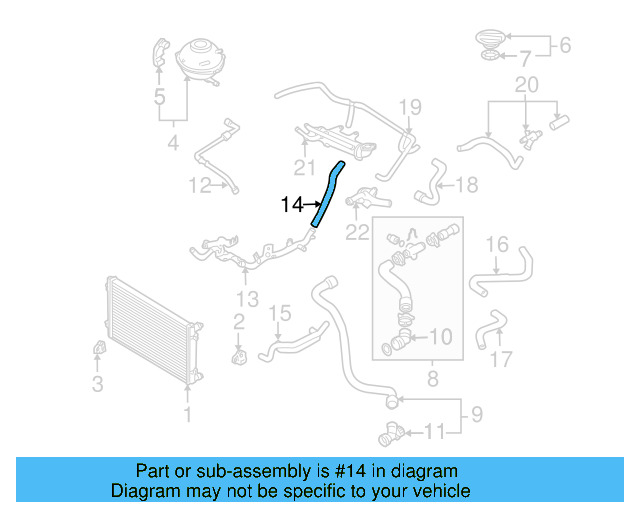 Hose 1C0-121-036-D - View 3