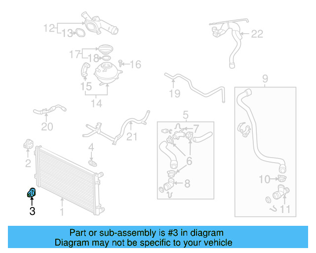 Radiator Lower Bracket 1J0-806-157-F - View 53