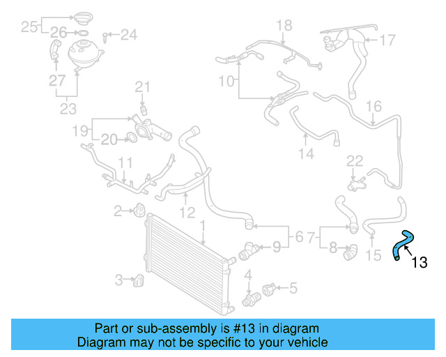 Engine Coolant Hose 1J0-121-058-AF - View 8