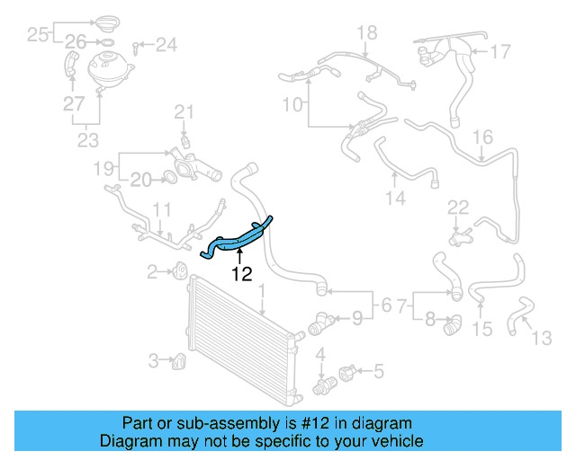 Engine Coolant Hose 1J0-121-086-BR - View 5