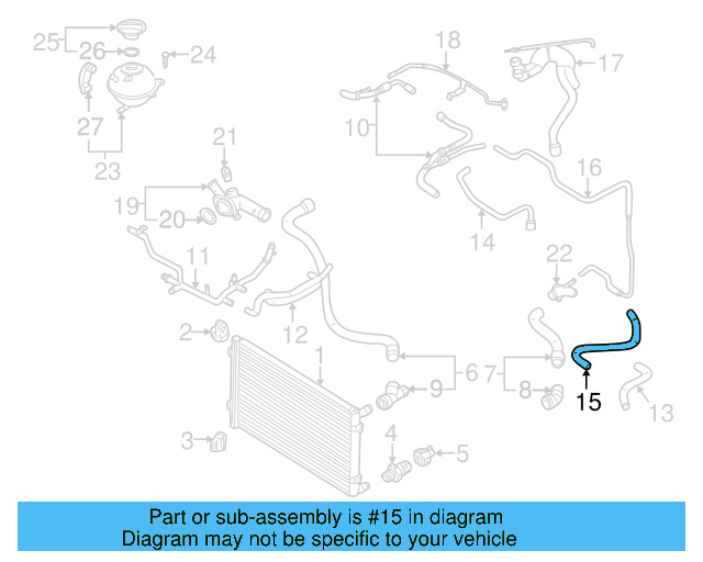 Engine Coolant Hose 1J0-121-096-BR