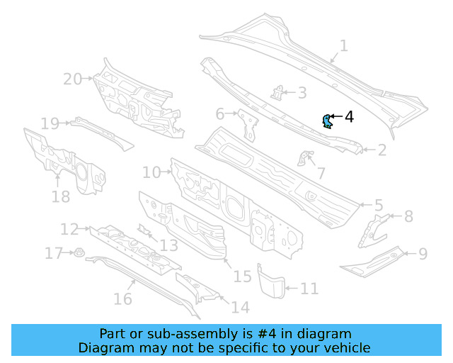 Cowl Bracket 3G0-805-544-B - View 2
