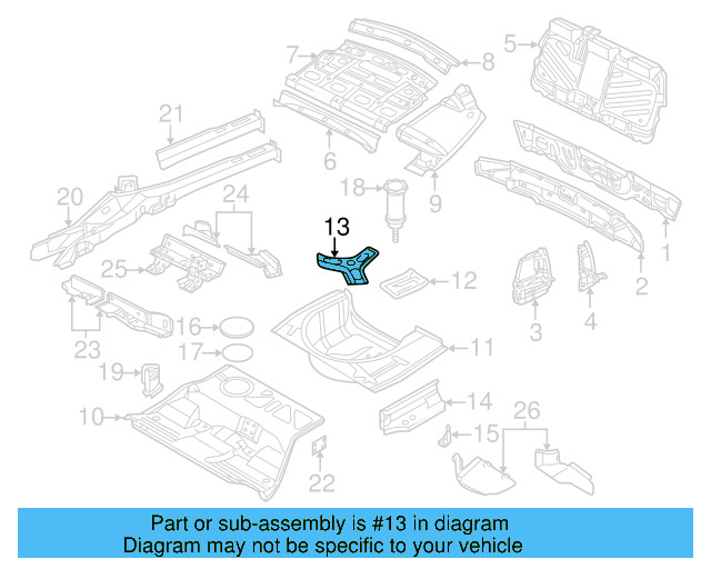 Floor Pan Reinforcement 8E0-802-715-A - View 12