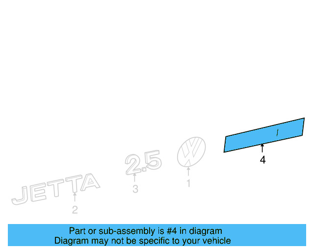 Deck Lid Emblem 1HM-853-675-BK - View 6