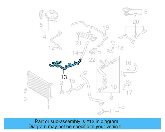 Engine Coolant Crossover Pipe 038-121-065-AQ