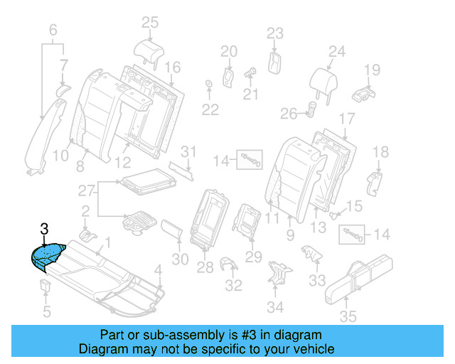 Seat Cushion Pad 1K0-885-375-CF - View 2