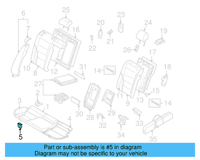 Seat Frame Grommet 1K0-886-373-C - View 30