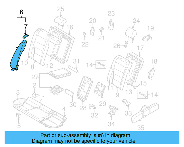 Seat Back End 1K4-885-704-CF-TQE