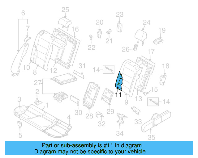 Seat Back Pad 5K0-885-775-F - View 3