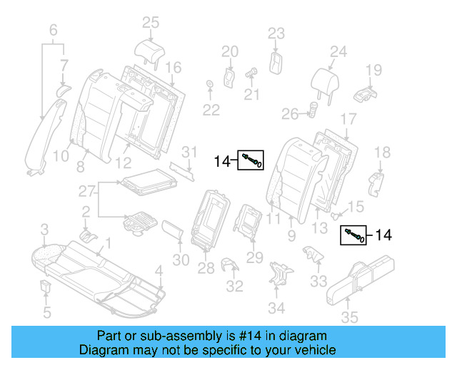 Seat Back Frame Hardware Kit 1K0-898-504 - View 24