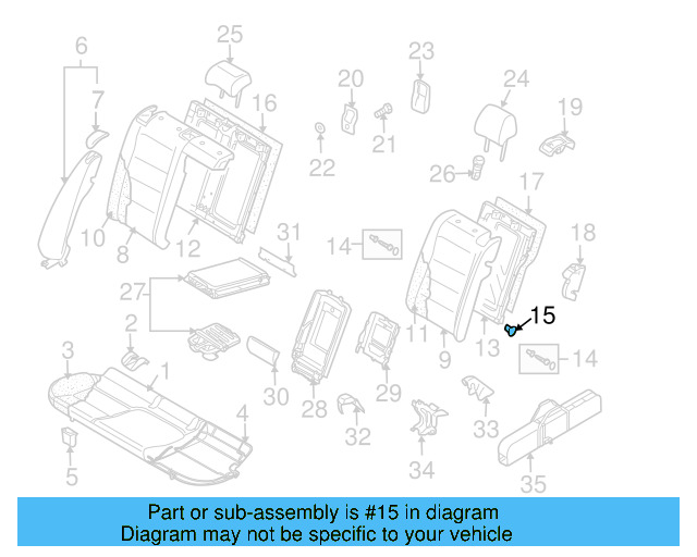 Seat Back Frame Grommet 8D9-885-678-9B9 - View 25