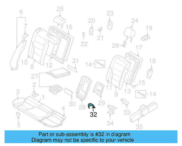 Seat Back Frame Clip 1K0-886-193-C - View 6