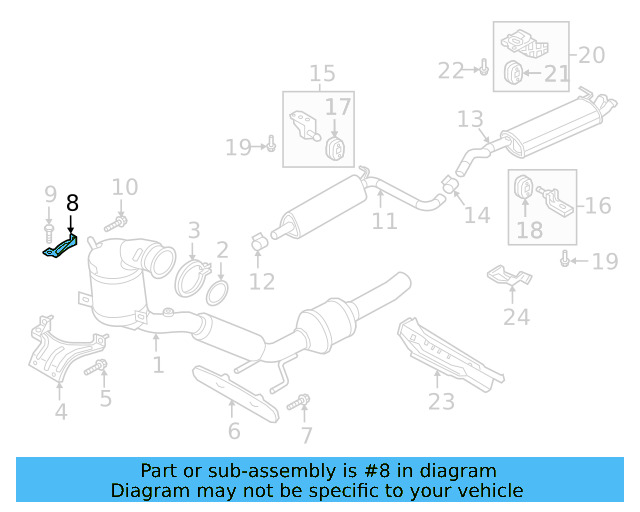Converter & Pipe Bracket 5Q0-253-461-R - View 9