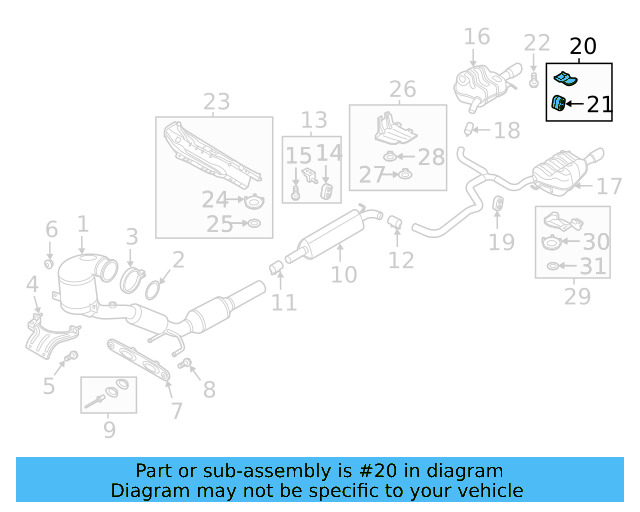 Exhaust System Hanger Bracket 5Q0-253-144-M - View 3