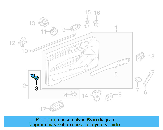 Door Trim Panel Retainer Clip 3AA-868-243-A - View 90