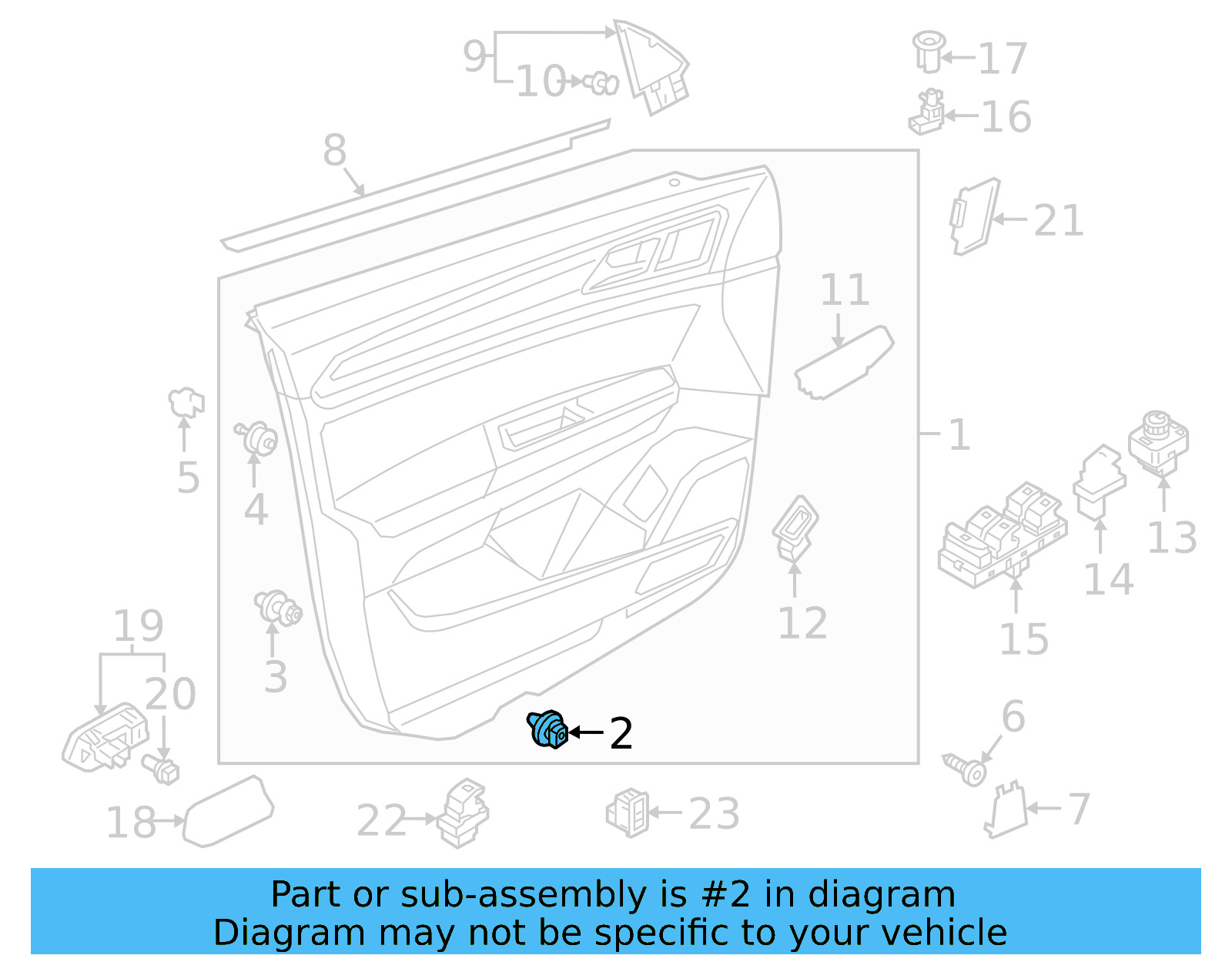 Door Trim Panel Retainer Clip 3AA-868-243-A - View 30