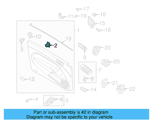Door Trim Panel Retainer Clip 3AA-868-243-A - View 34