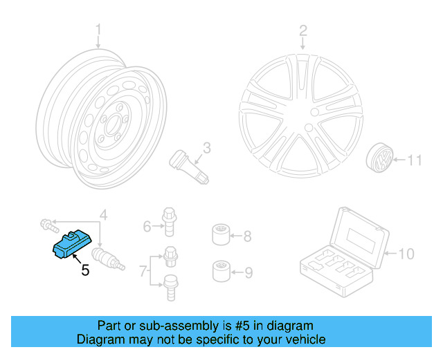 Wheel, Alloy 5N0-601-025-A-8Z8 - View 8