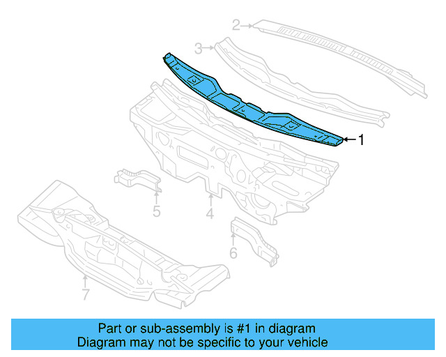 Cowl Grille 3B0-805-321-B - View 7