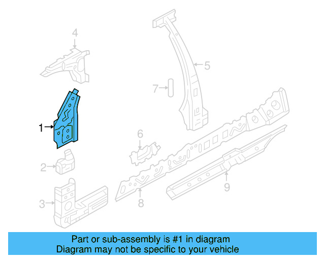 Hinge Pillar 3B0-810-179-D - View 3