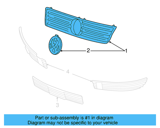Grille Assembly 3B0-853-651-L-3FZ - View 3