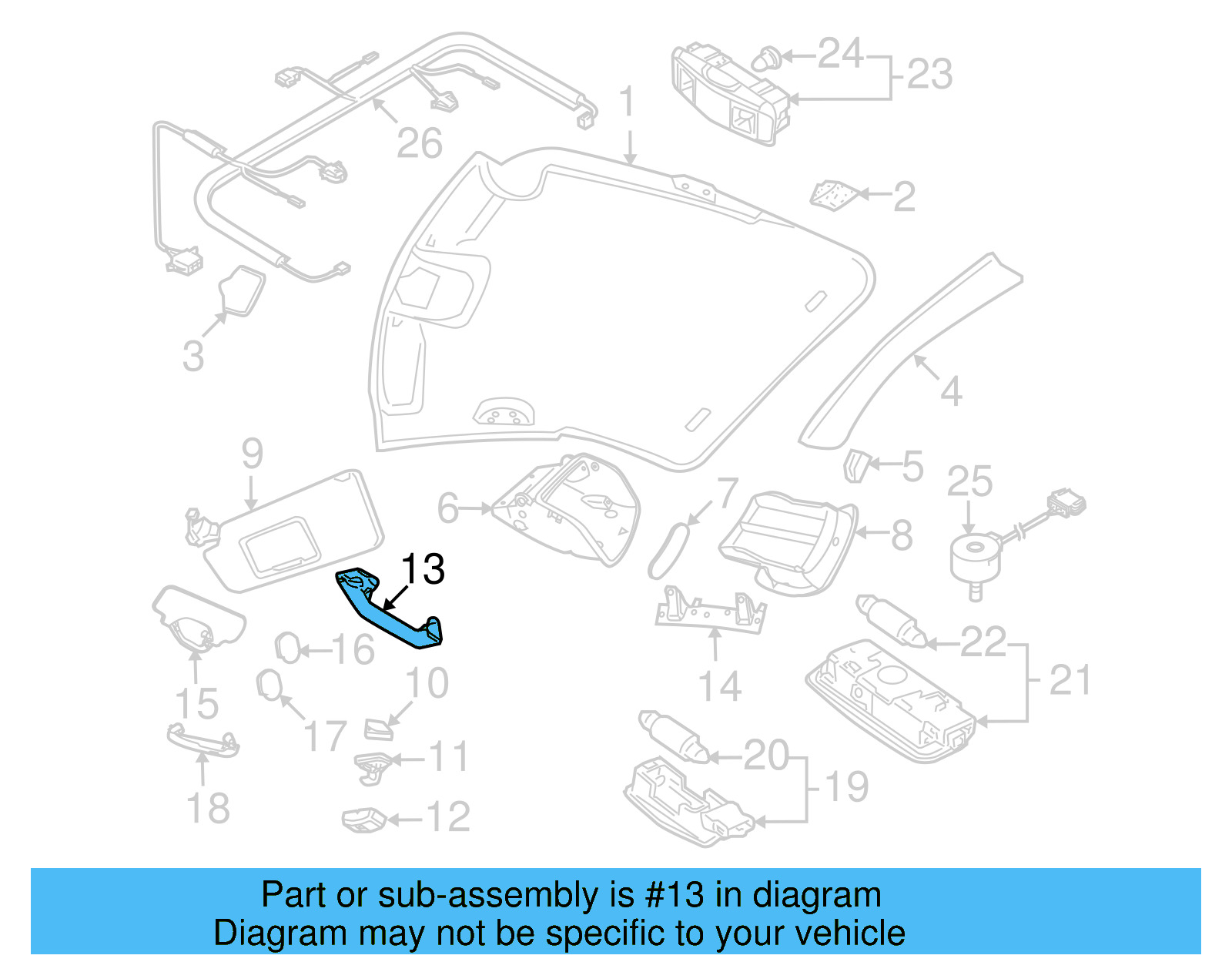 Grip Handle 3B0-857-607-Y20 - View 3