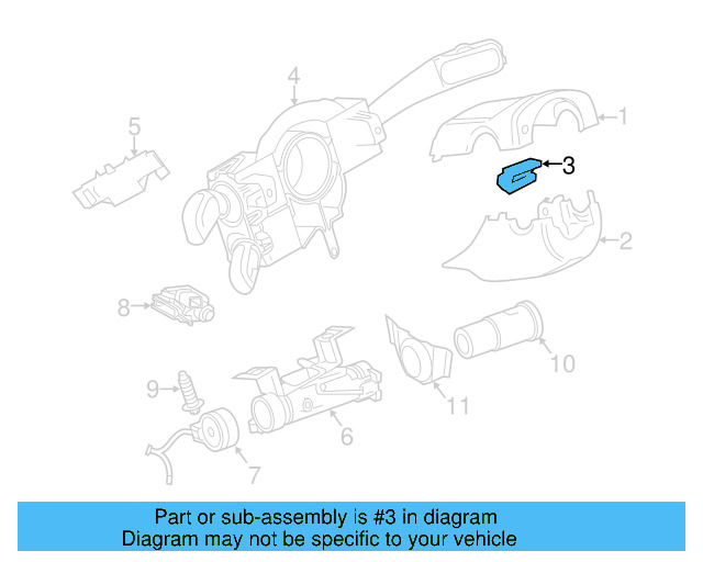 Cluster Cover Retainer Clip 3B0-867-190 - View 3