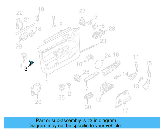Cluster Cover Retainer Clip 3B0-867-190 - View 43