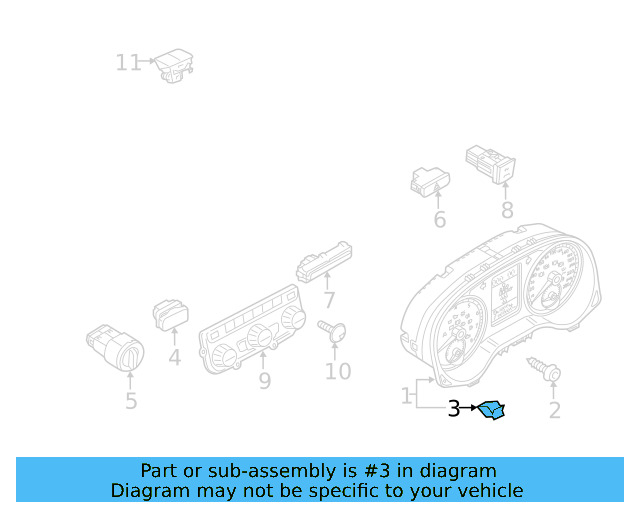 Cluster Cover Retainer Clip 3B0-867-190 - View 16