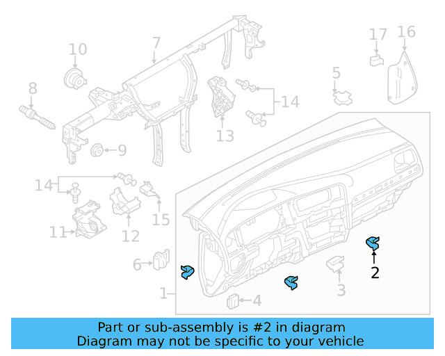 Cluster Cover Retainer Clip 3B0-867-190 - View 86