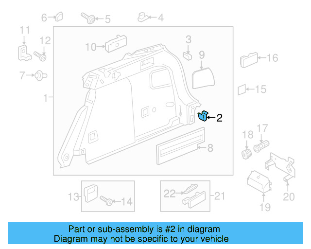 Lower Quarter Trim Upper Retainer 3B0-867-200 - View 4