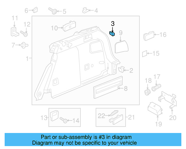 Lower Quarter Trim Upper Retainer 3B0-867-200 - View 38