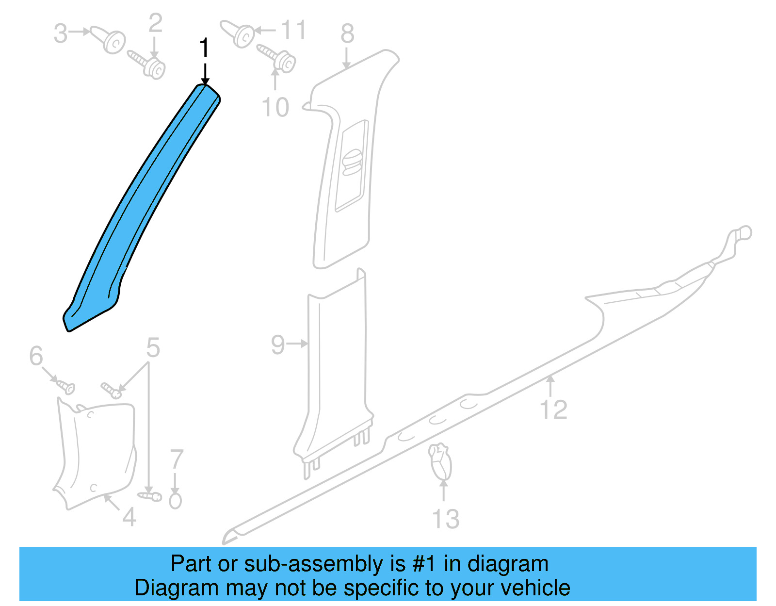 Windshield Pillar Trim 3B0-867-233-2PK