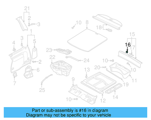 Lower Center Pillar Trim Clamp 1C0-867-388 - View 17