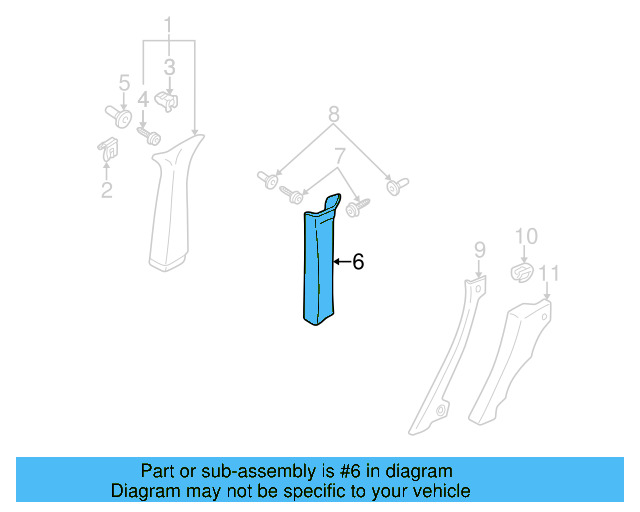 Rear Pillar Trim 3B9-867-245-C-4R4 - View 2