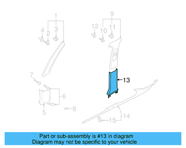 Lower Center Pillar Trim 3B0-867-298-D-7G8
