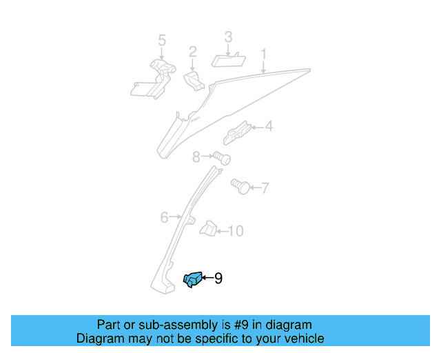 Lower Quarter Trim Upper Retainer 3B0-867-200 - View 31