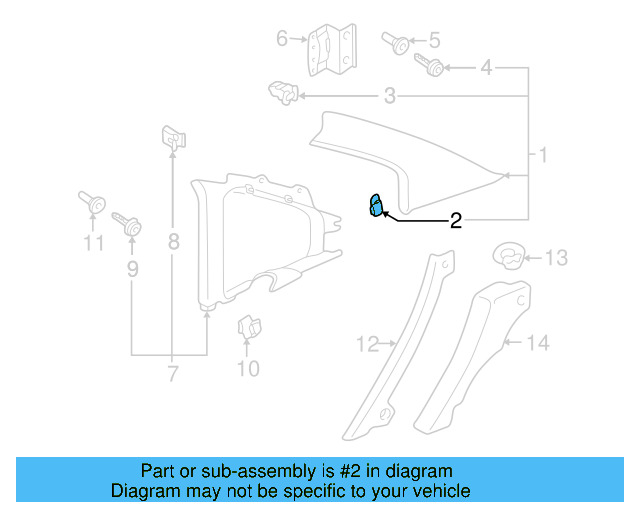Upper Quarter Trim Clip 3B0-880-288-A - View 25