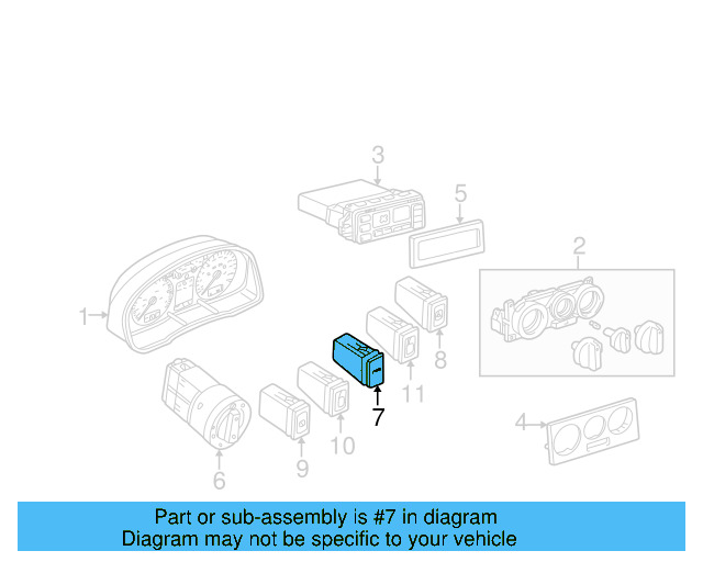 Tract Control Switch 3B0-927-133-A-01C - View 7